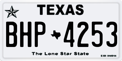 TX license plate BHP4253