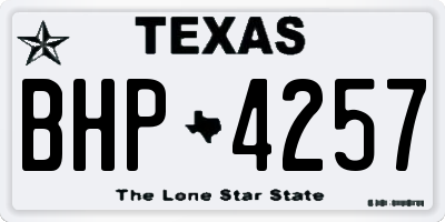 TX license plate BHP4257