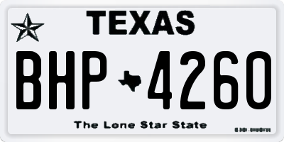 TX license plate BHP4260