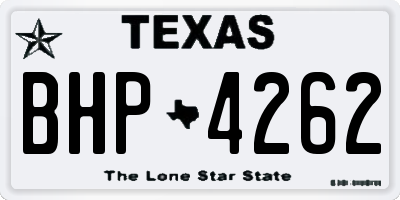TX license plate BHP4262