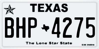 TX license plate BHP4275