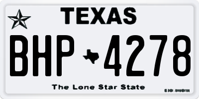 TX license plate BHP4278