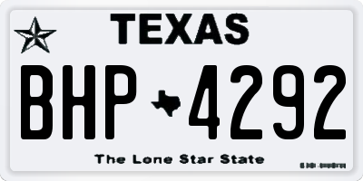 TX license plate BHP4292