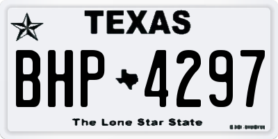 TX license plate BHP4297