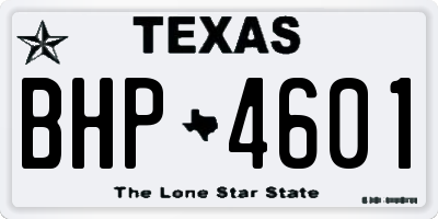 TX license plate BHP4601