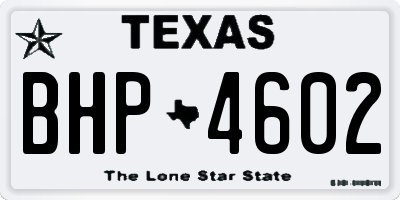 TX license plate BHP4602