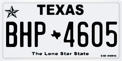 TX license plate BHP4605