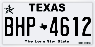 TX license plate BHP4612