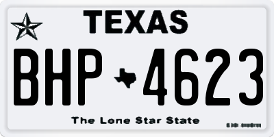 TX license plate BHP4623