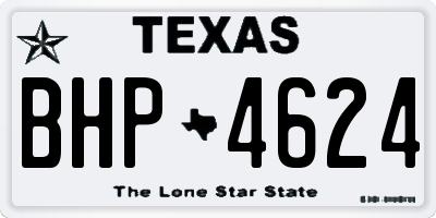 TX license plate BHP4624