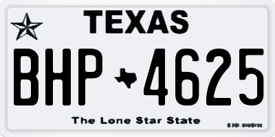 TX license plate BHP4625