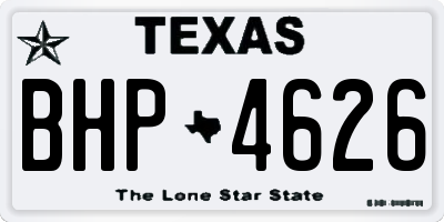 TX license plate BHP4626