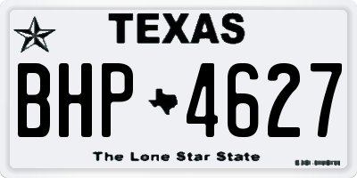 TX license plate BHP4627