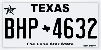 TX license plate BHP4632