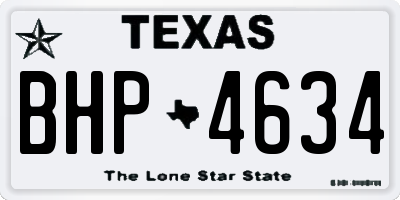 TX license plate BHP4634