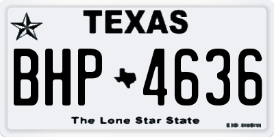 TX license plate BHP4636