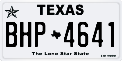 TX license plate BHP4641