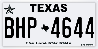 TX license plate BHP4644