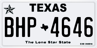 TX license plate BHP4646