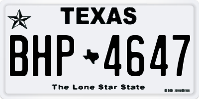 TX license plate BHP4647