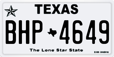 TX license plate BHP4649