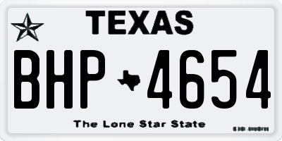 TX license plate BHP4654