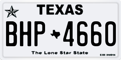 TX license plate BHP4660