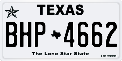 TX license plate BHP4662