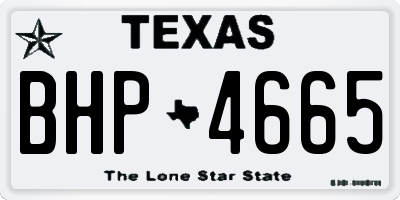 TX license plate BHP4665
