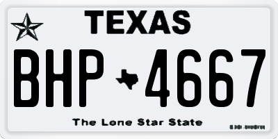 TX license plate BHP4667