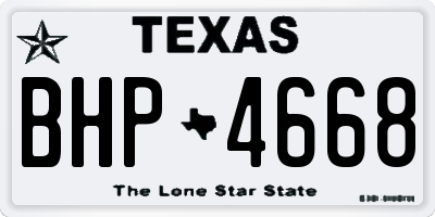 TX license plate BHP4668