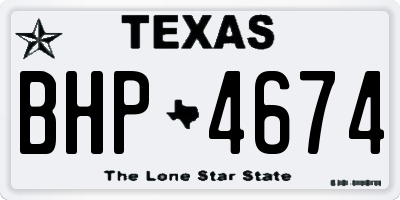 TX license plate BHP4674