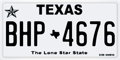 TX license plate BHP4676
