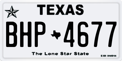 TX license plate BHP4677