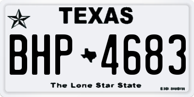 TX license plate BHP4683
