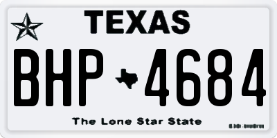 TX license plate BHP4684