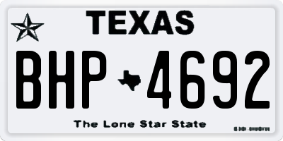 TX license plate BHP4692