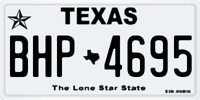 TX license plate BHP4695