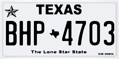 TX license plate BHP4703
