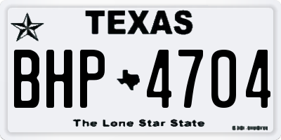 TX license plate BHP4704