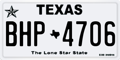 TX license plate BHP4706