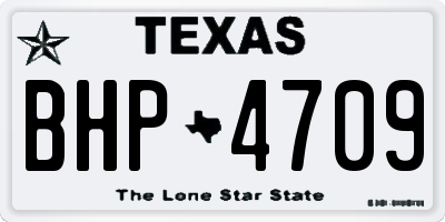 TX license plate BHP4709