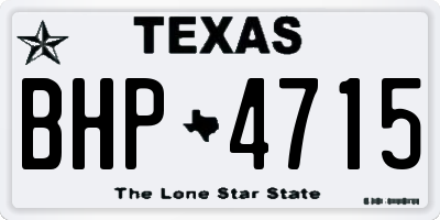 TX license plate BHP4715