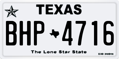 TX license plate BHP4716