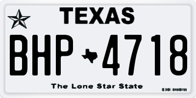 TX license plate BHP4718