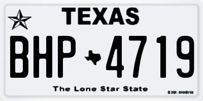 TX license plate BHP4719