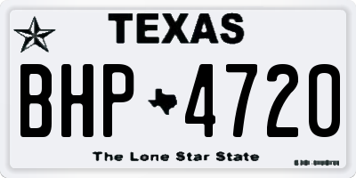TX license plate BHP4720