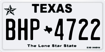 TX license plate BHP4722