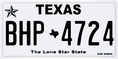 TX license plate BHP4724