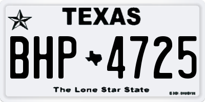 TX license plate BHP4725